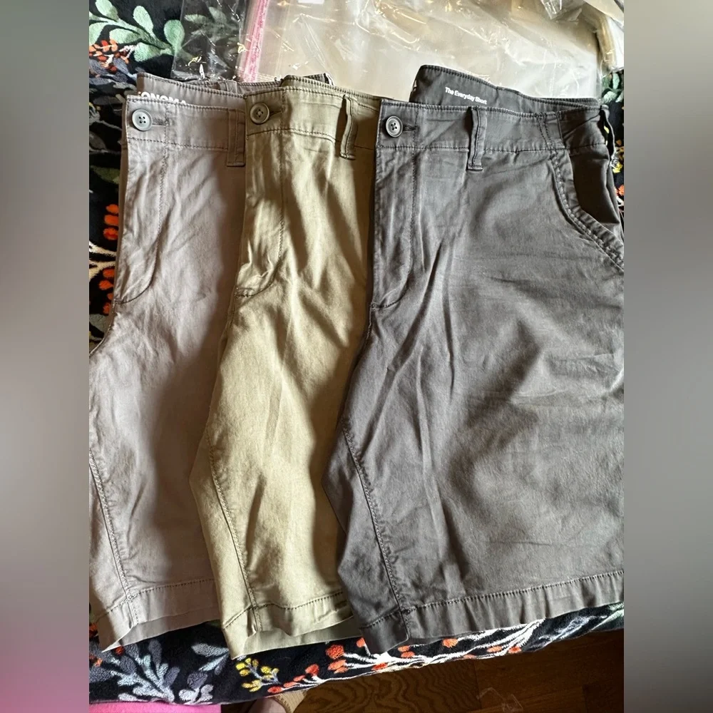 Sonoma Men’s Shorts Bundle Size 38 (3 Pair) Gray Green Casual Summer ☀️
